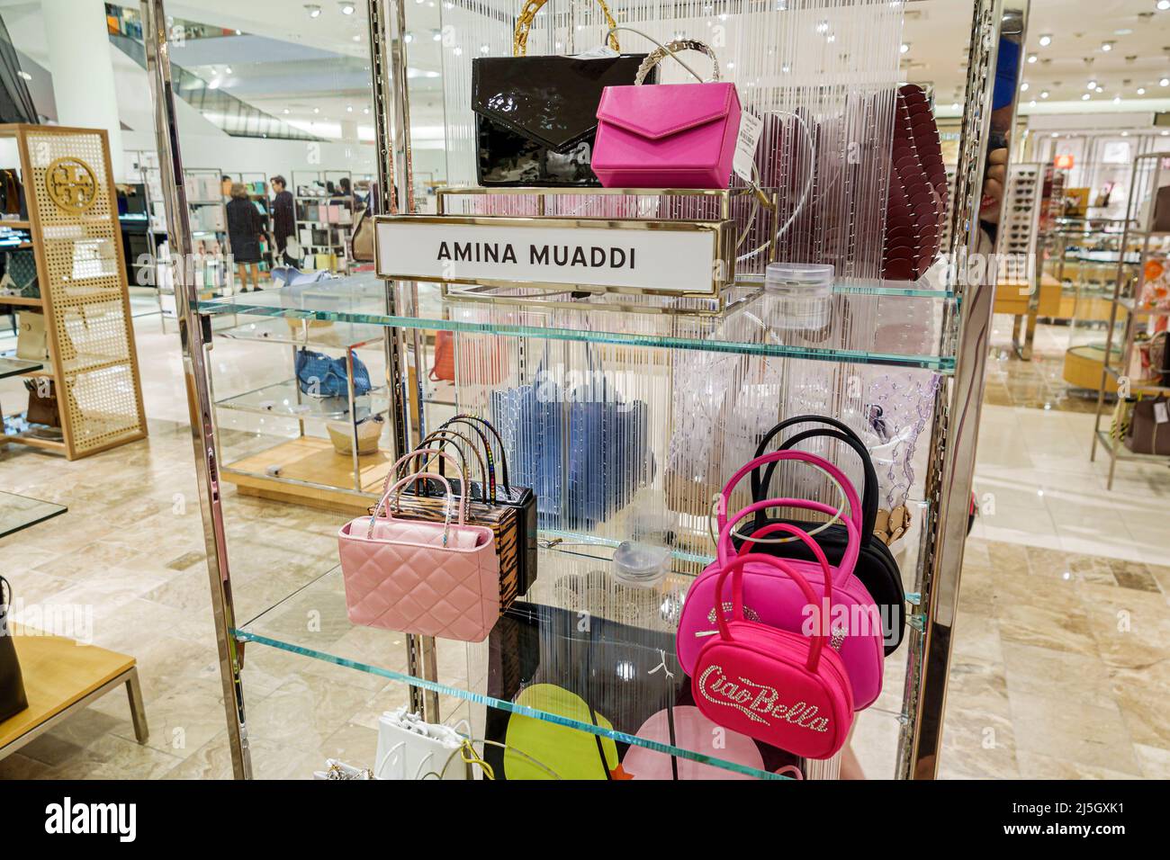 Miami Florida Coral Gables Shops at Merrick Park upscale outdoor shopping  mall inside interior Neiman Marcus Department Store display sale handbags  ba Stock Photo - Alamy