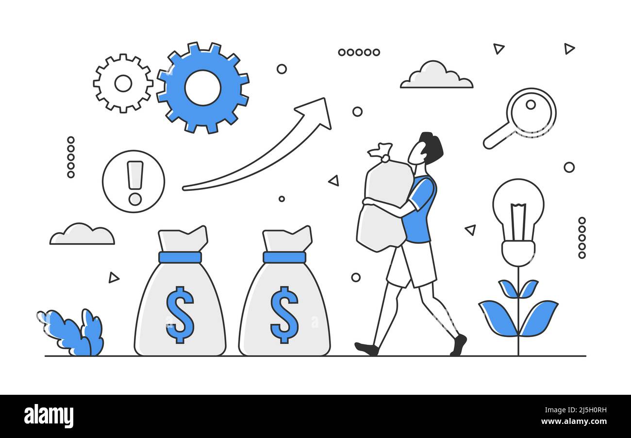 Financial business growing investment. Raising profit and revenue