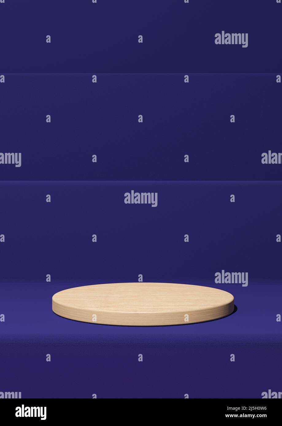 Dark blue 3D rendering simple product display, minimal background with ...