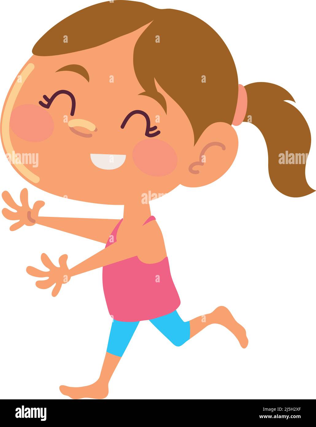little girl running Stock Vector Image & Art - Alamy