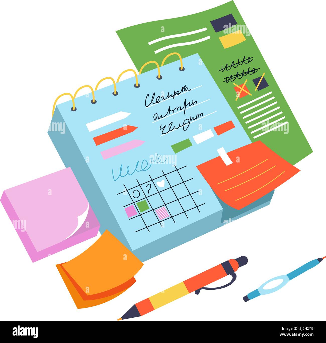 Calendar or planner, organizer for work tasks Stock Vector Image & Art ...