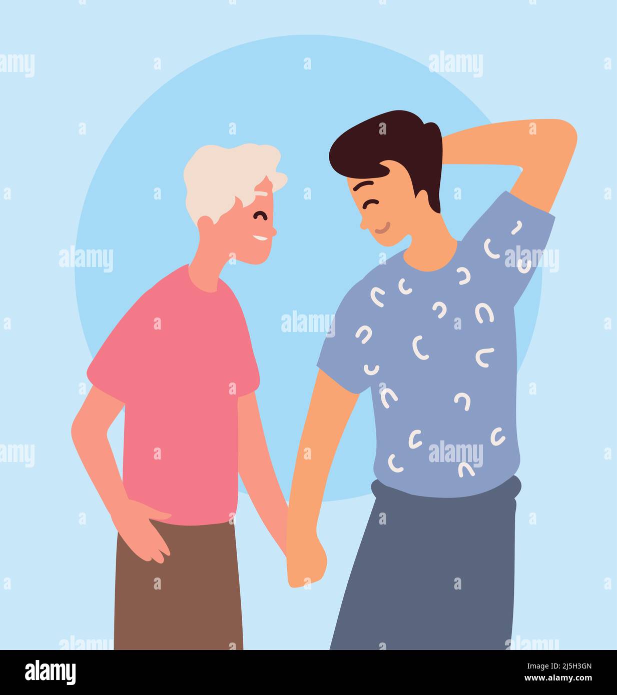 gay couple holding hands Stock Vector Image & Art - Alamy