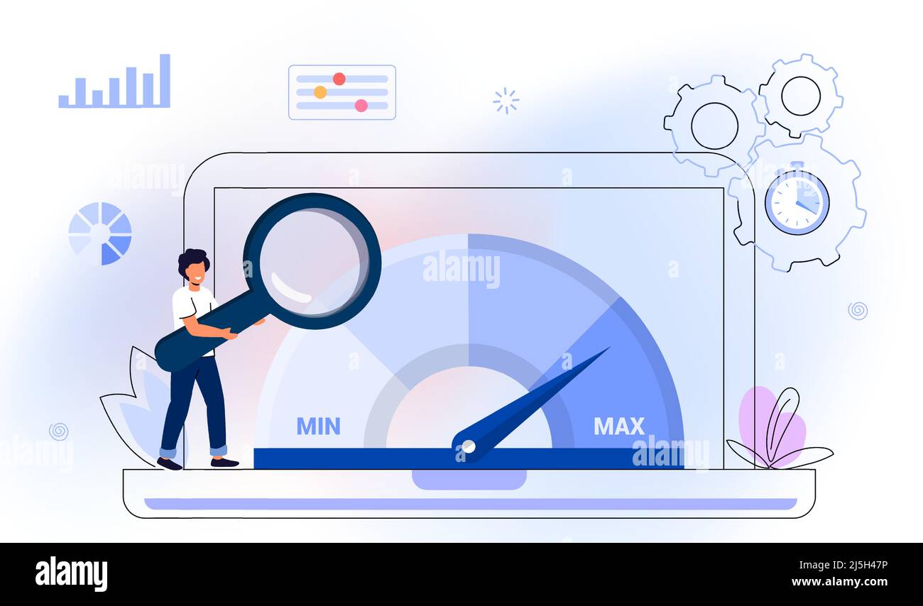 Website Loading Optimization Page Speed And SEO Flat Vector Concept ...