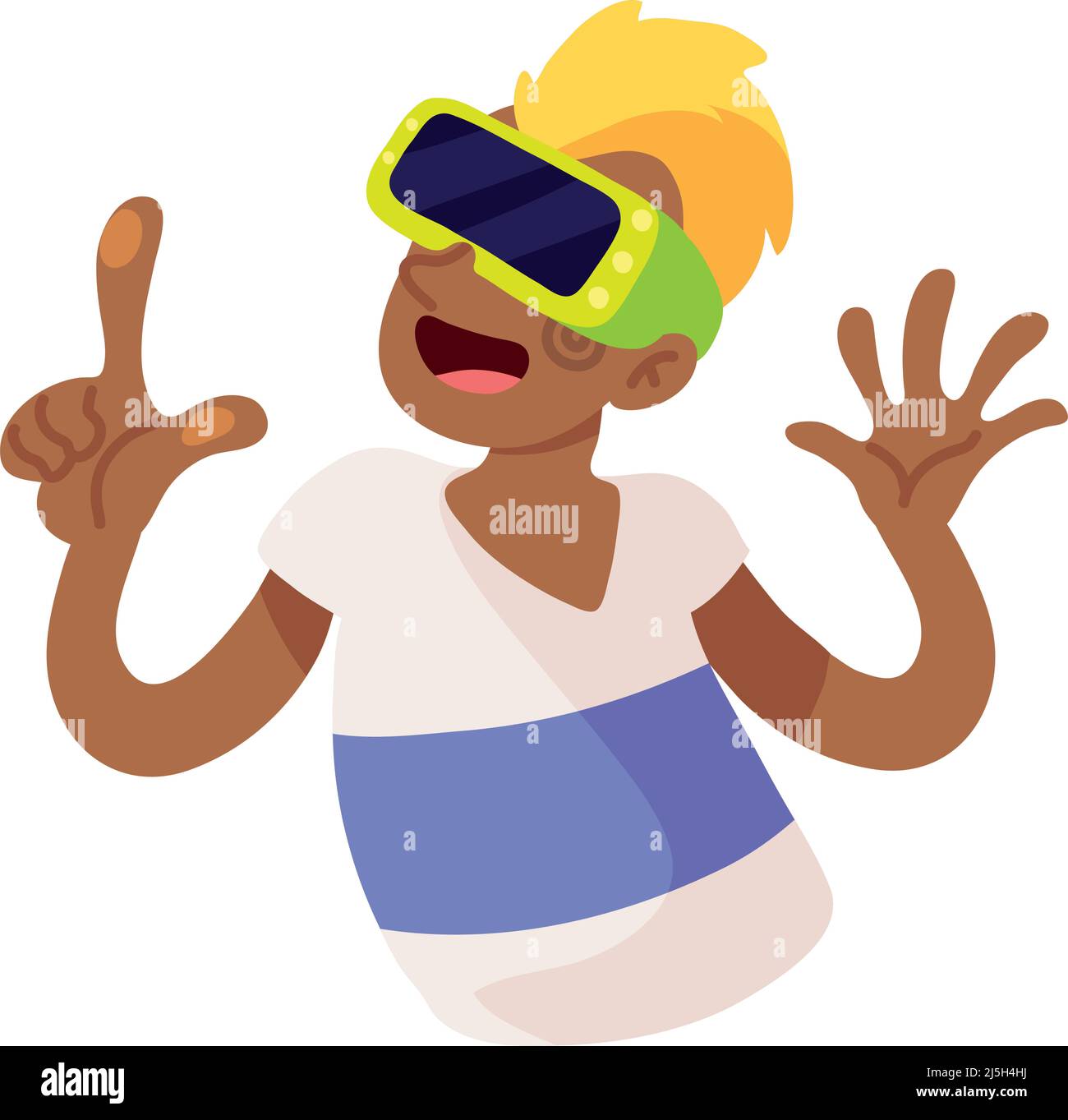 boy wearing VR goggles Stock Vector Image & Art - Alamy