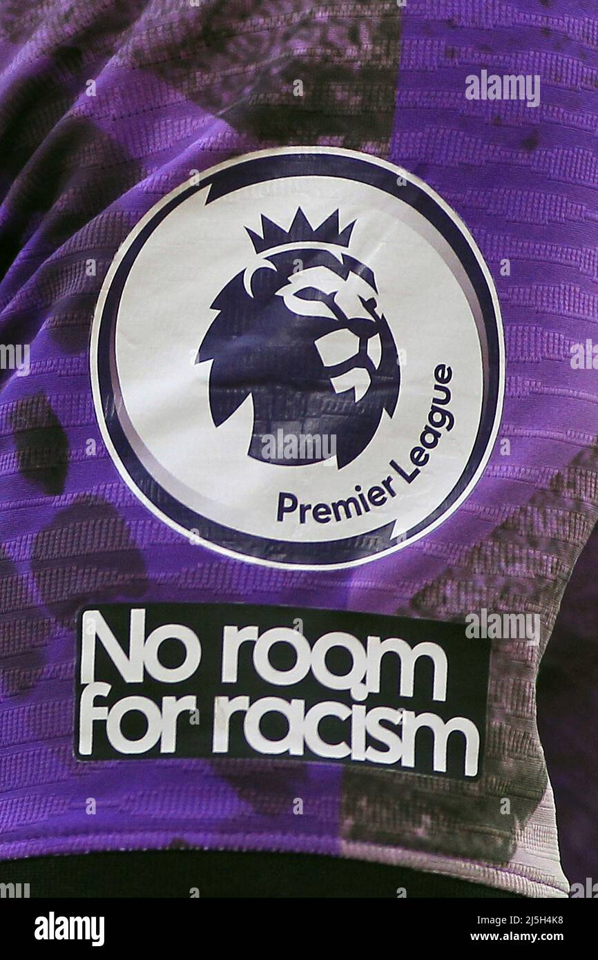 Black Live Matters slogan remains as a sleeve badge on the shirt during the  Premier League match at the Tottenham Hotspur Stadium, London. Picture  date: 23rd June 2020. Picture credit should read