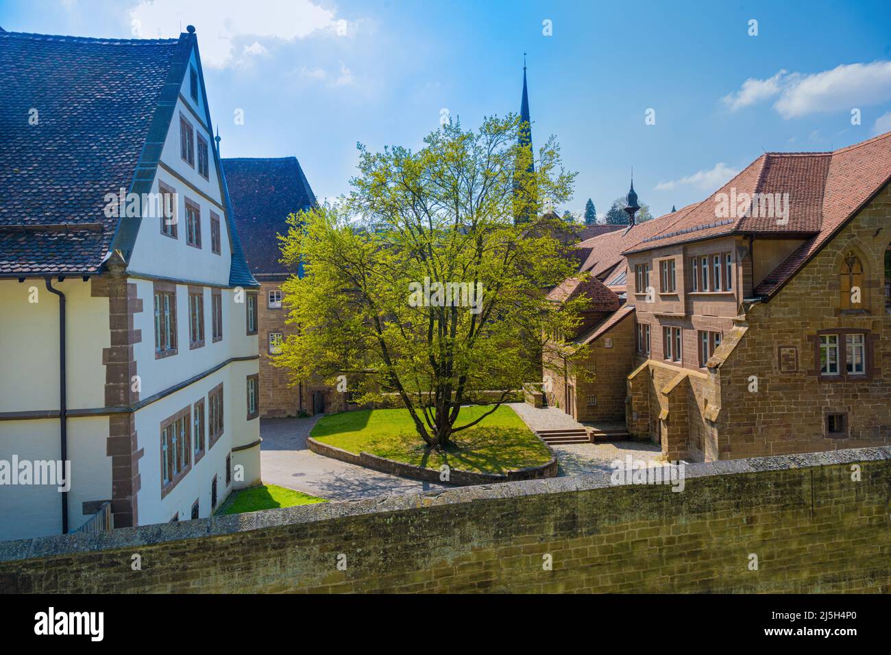 Maulbronn Monastery is a former Cistercian abbey and one of the best-preserved in Europe. Baden Wuerttemberg, Germany, Stock Photo