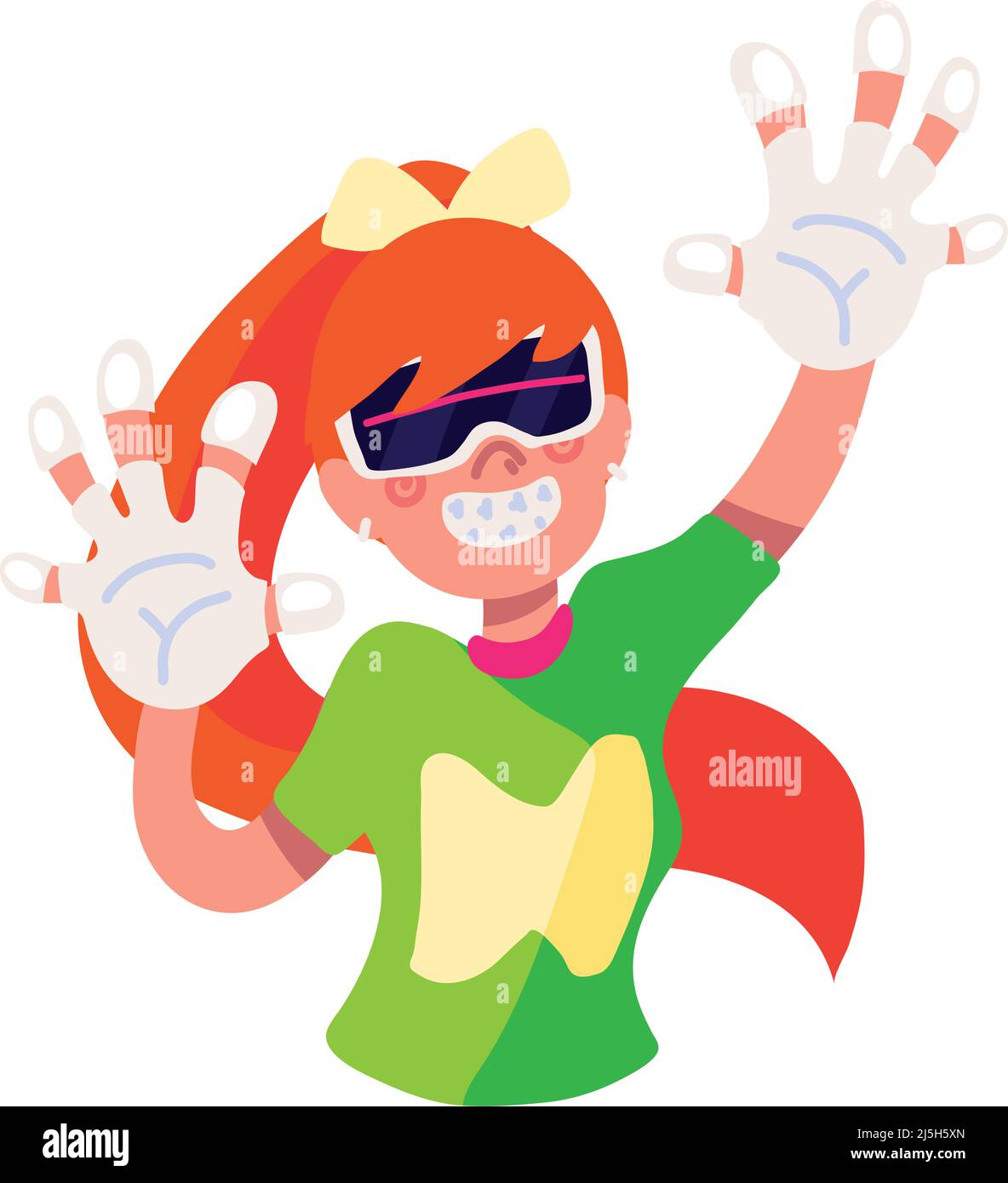 girl wearing VR goggles Stock Vector Image & Art - Alamy