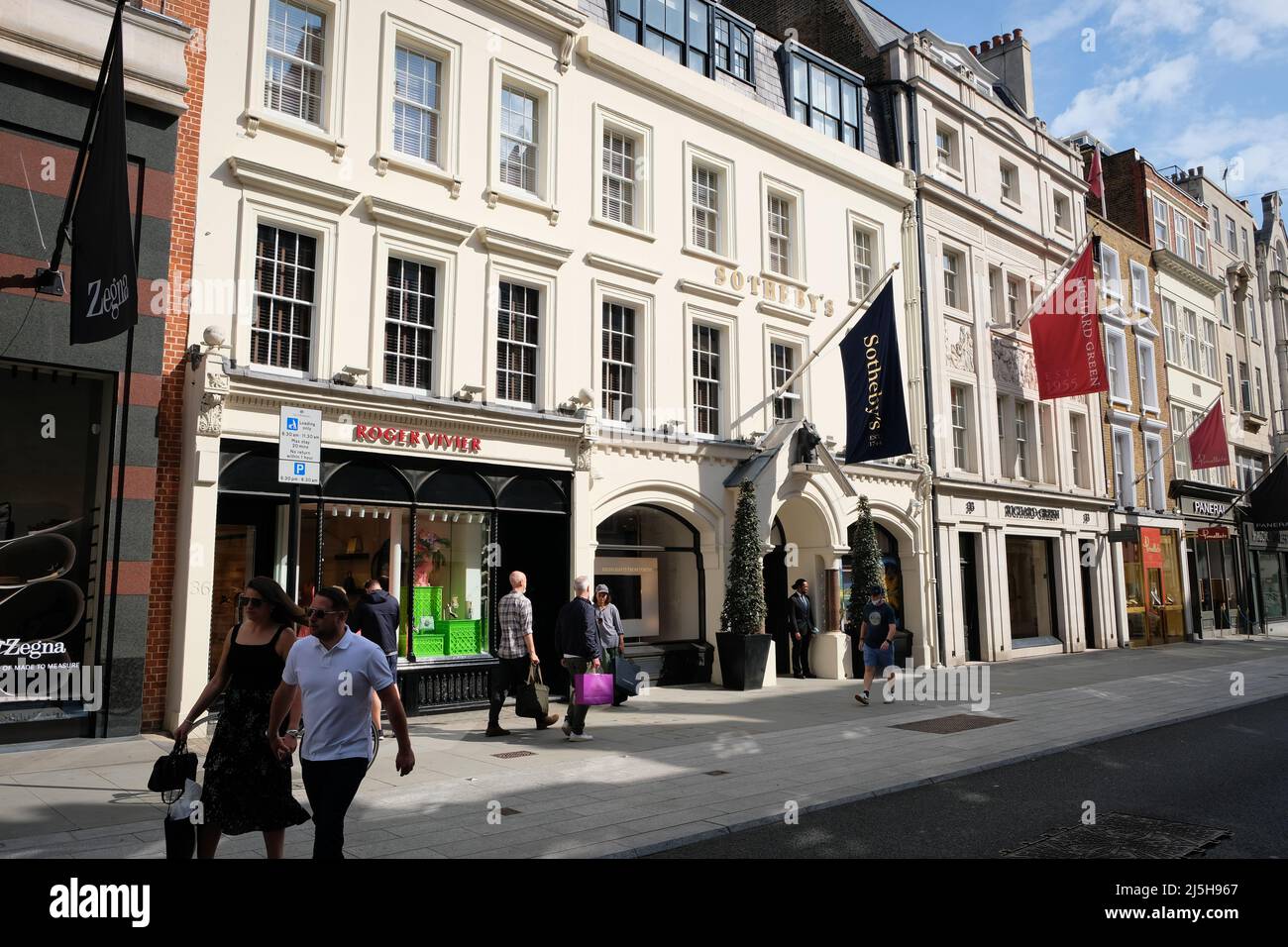 London, UK - September 2021: Sothebys auction house in New Bond Street, London Stock Photo