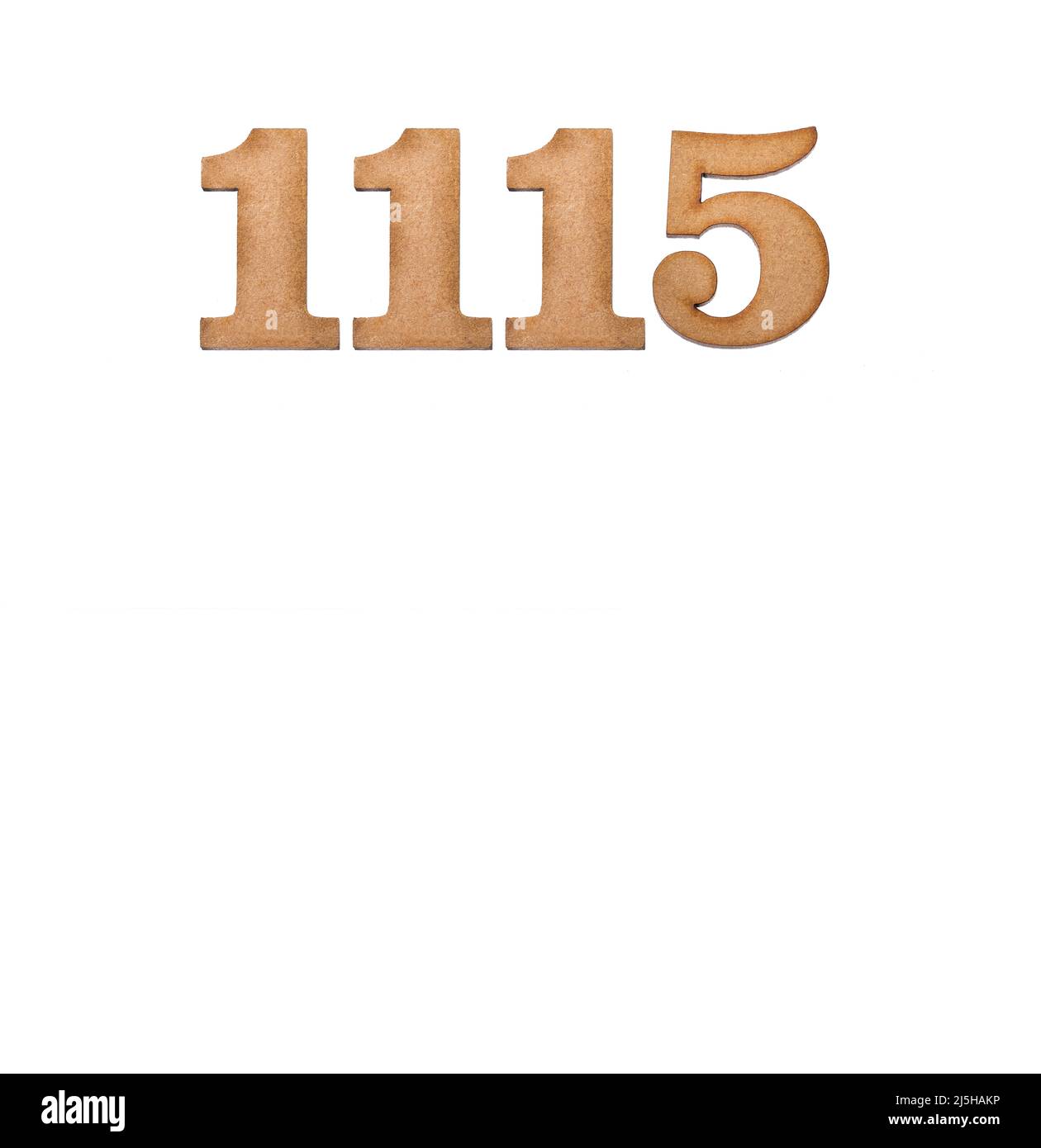 Number 1115 in wood, isolated on white background Stock Photo Alamy