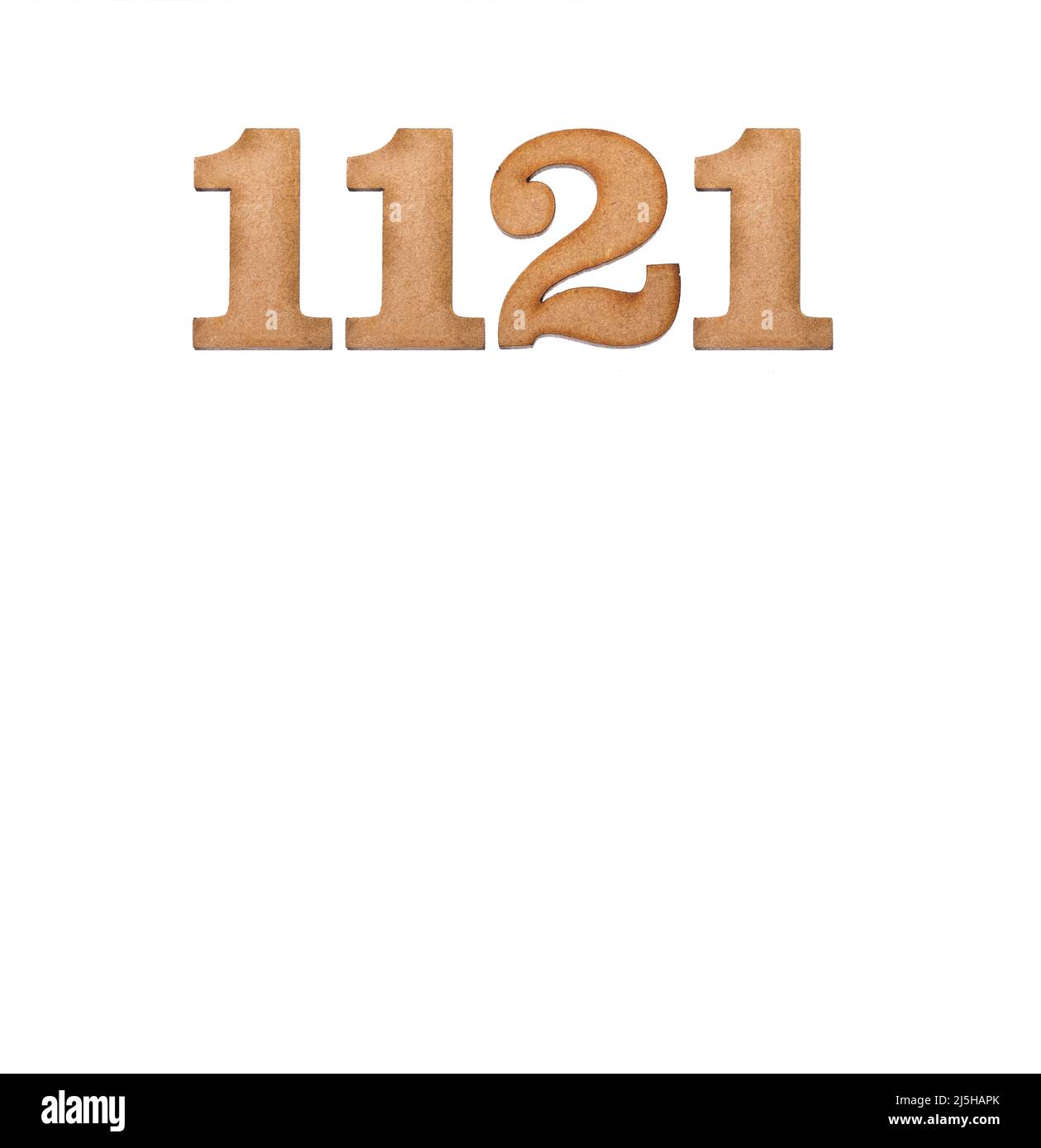 Number 1121 in wood, isolated on white background Stock Photo Alamy