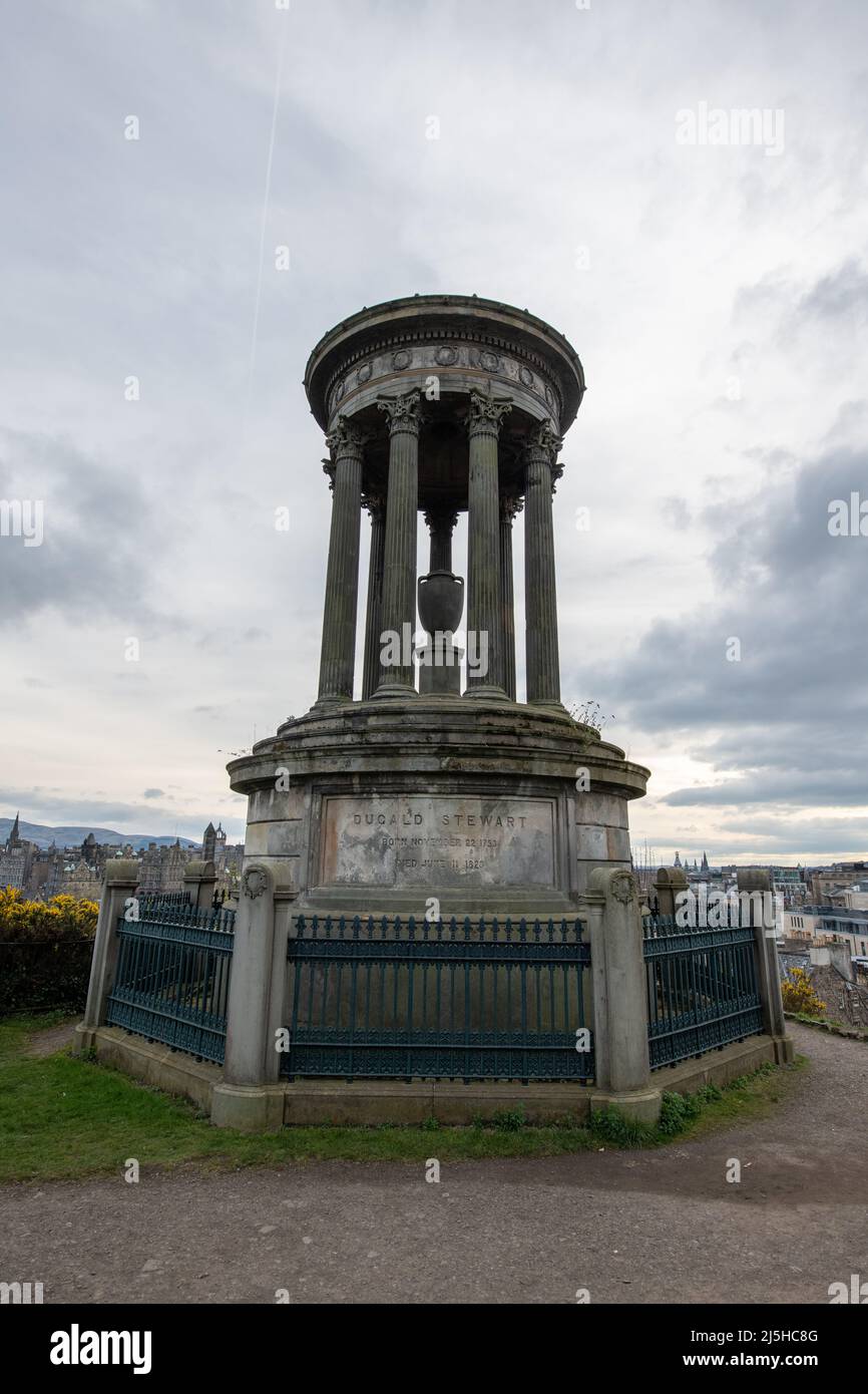 Dugald Stewart Monument, Cartlon Hill, Edinburgh, Scotland Stock Photo