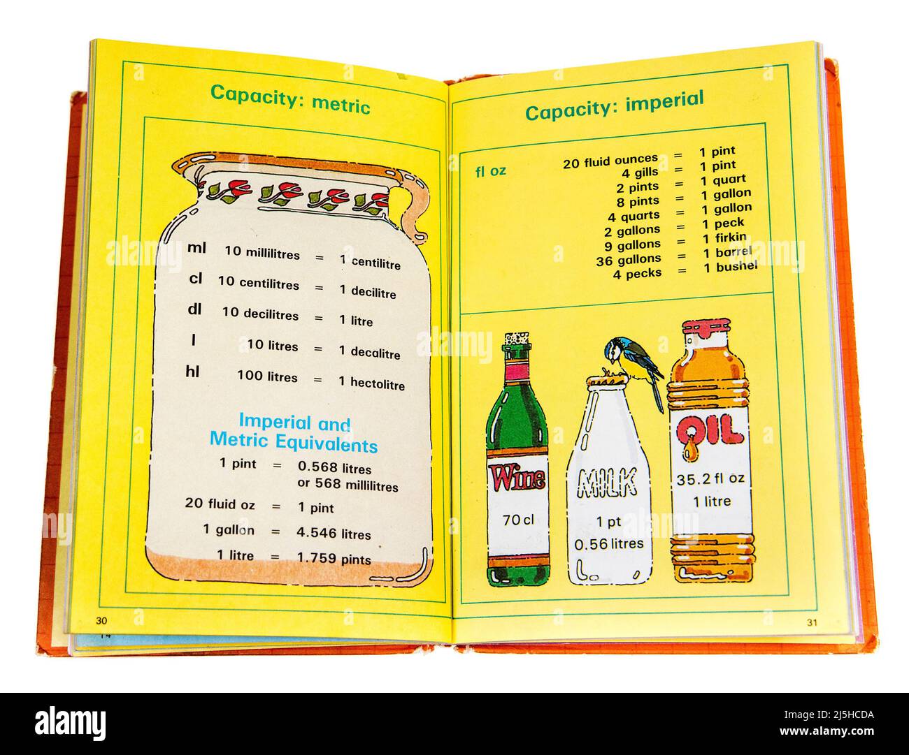 The Ladybird Book of Tables, arithmetic teaching aid for children, with measures in imperial and metric, UK Stock Photo