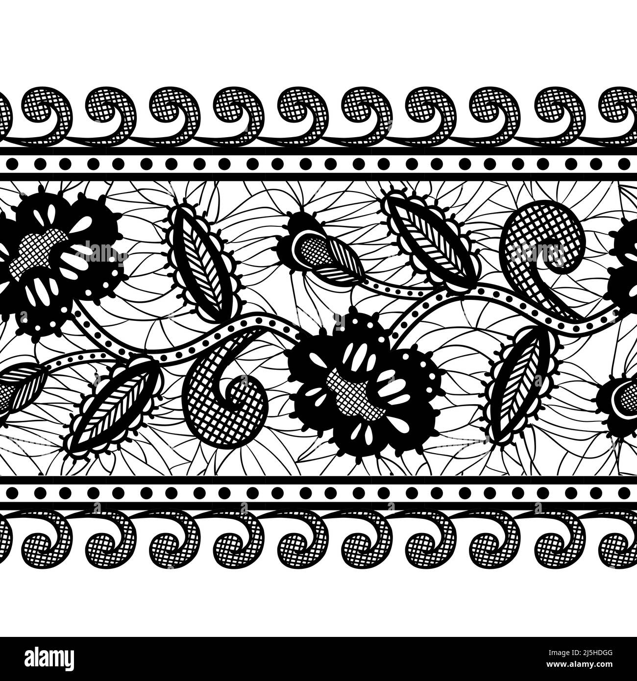 Floral lace border Royalty Free Vector Image - VectorStock
