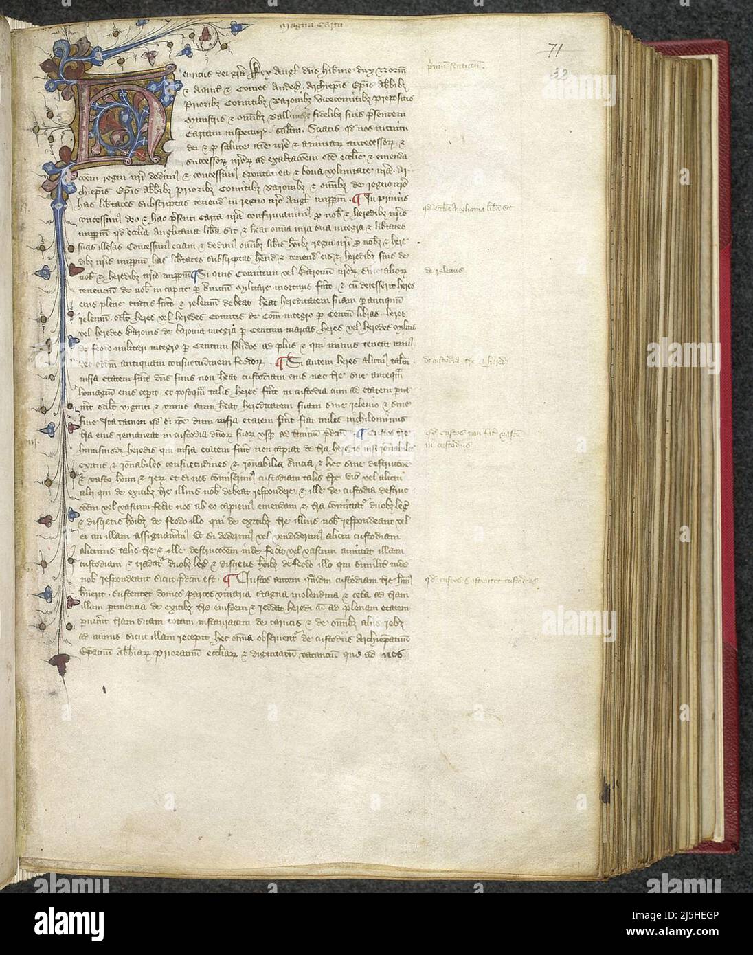 A version of the Charter of 1217, produced between 1437 and c. 1450, in the reign of Henry III copied into a book rather than a scroll like earlier versions Stock Photo