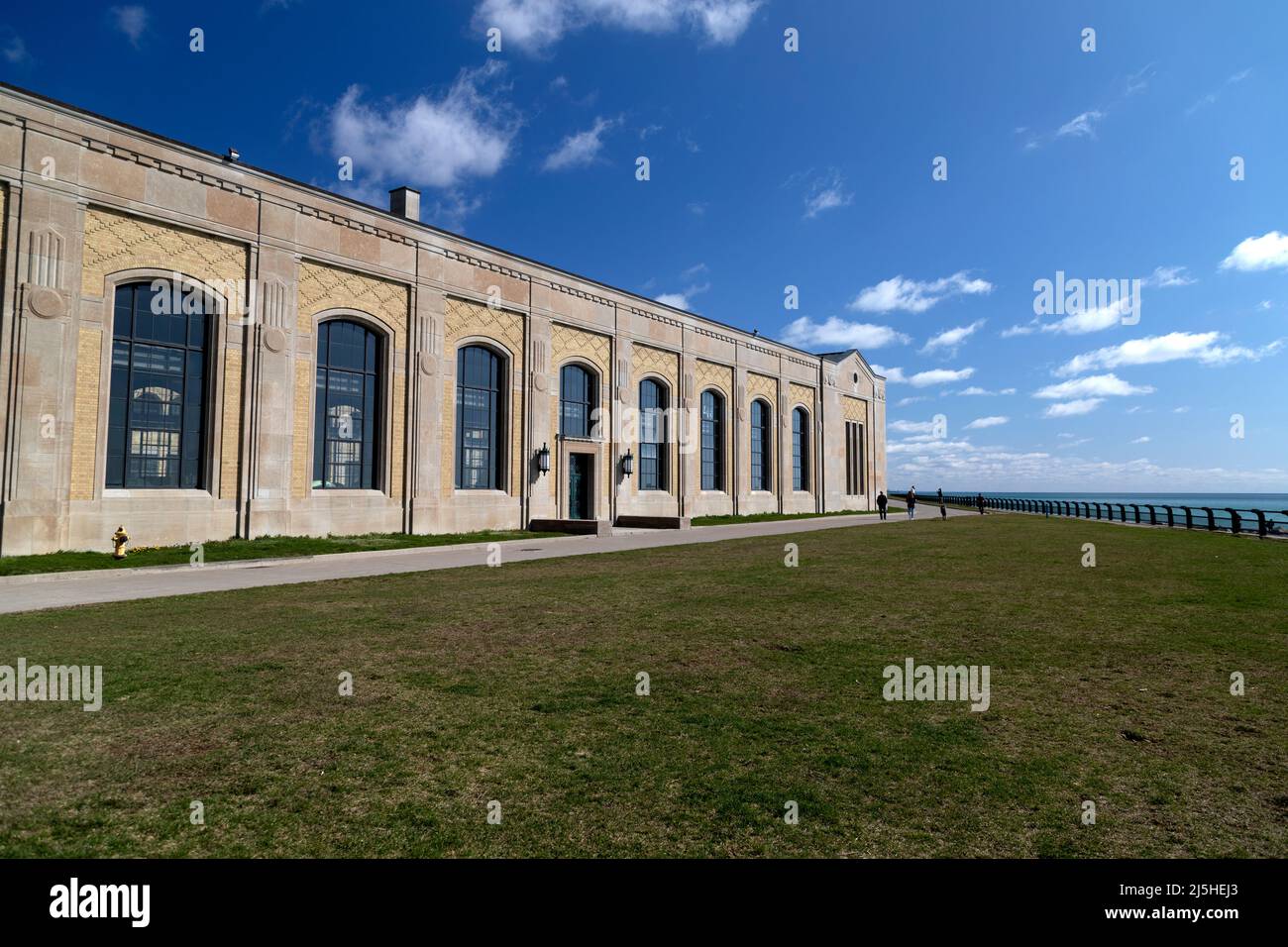 On the shore of Lake Ontario R.C. Harris Water Treatment Plant Toronto Ontario Canada. Stock Photo