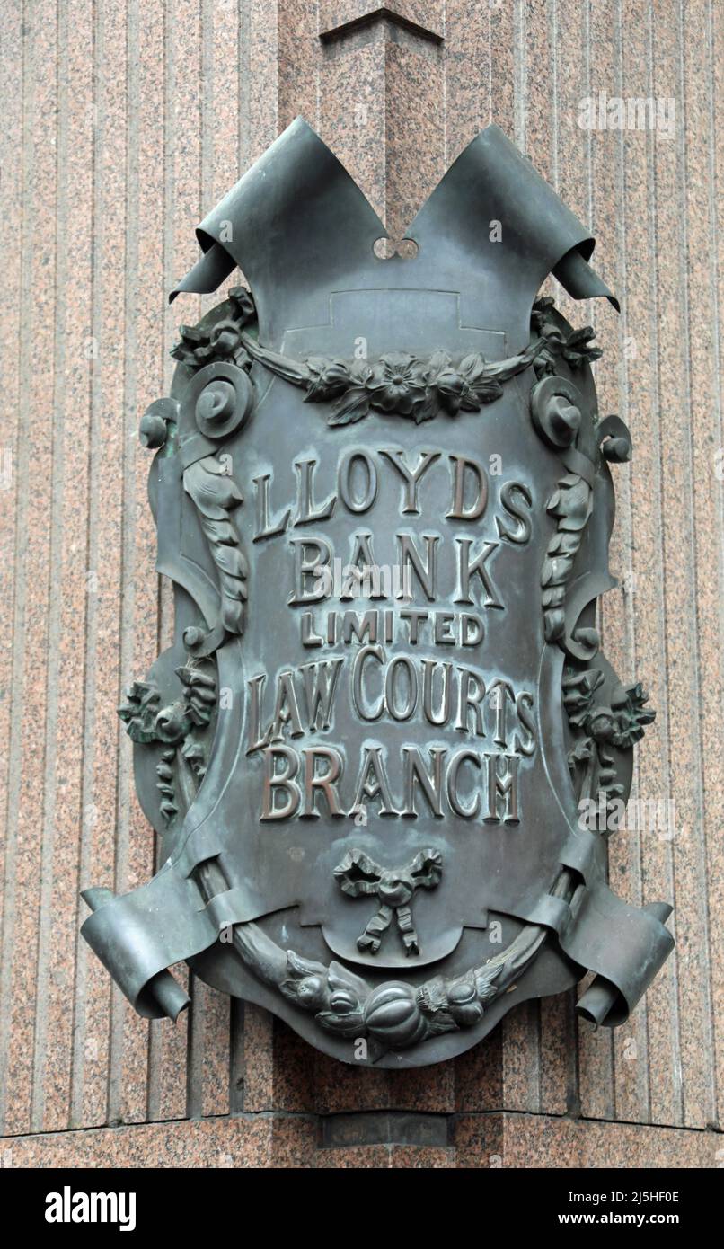 Lloyds Bank Plaque Stock Photo