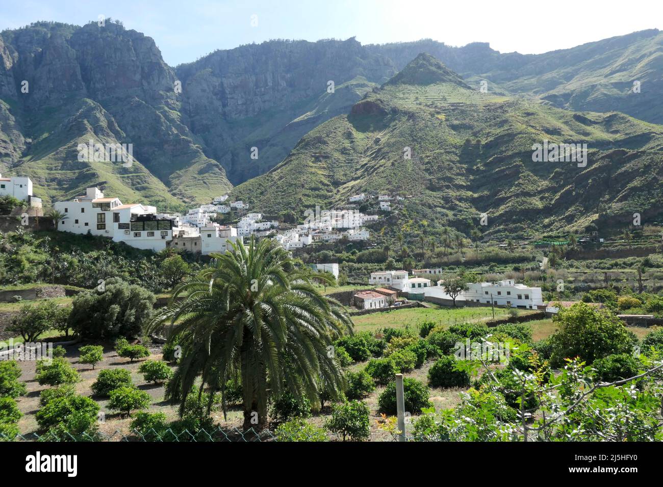 Blick auf San Pedro, Agaete, Gran Canaria Stock Photo