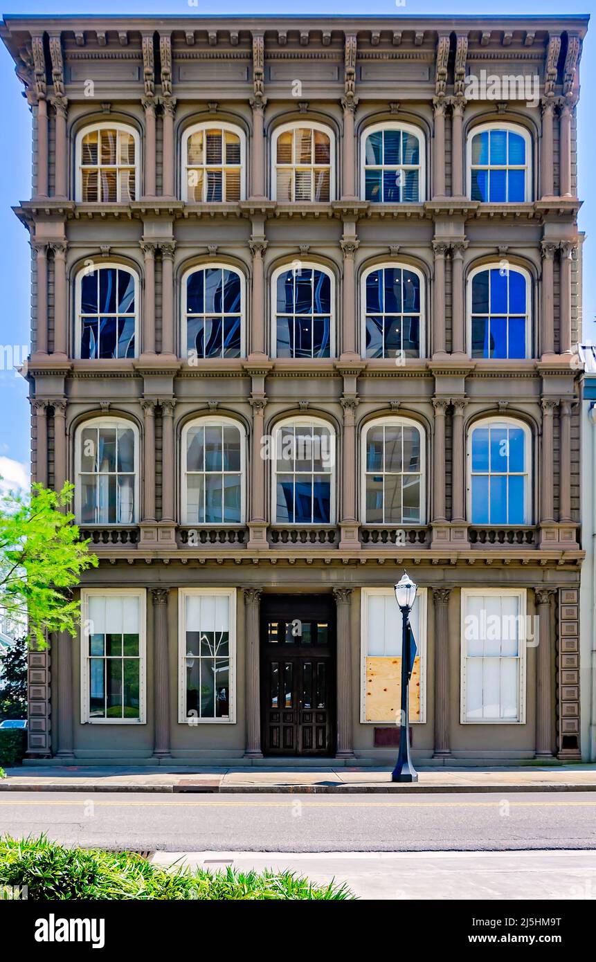 The Elgin Building, officially known as the Daniels, Elgin & Co. Building, is pictured on South Water Street, April 15, 2022, in Mobile, Alabama. Stock Photo
