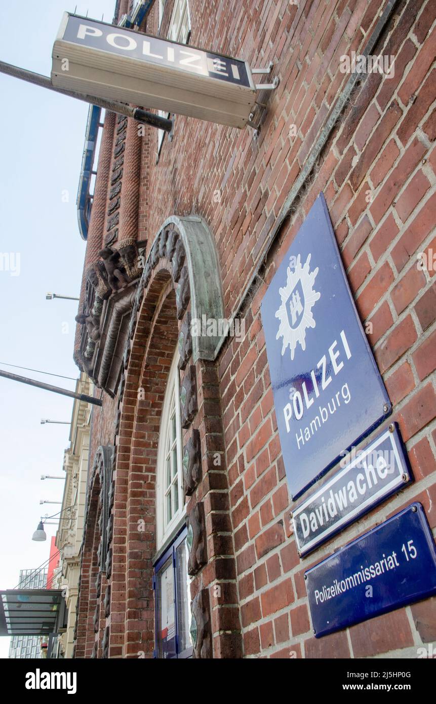 Hamburg - Die Davidwache, bezeichnet, ist das Gebäude des Hamburger Polizeikommissariats 15 Stock Photo