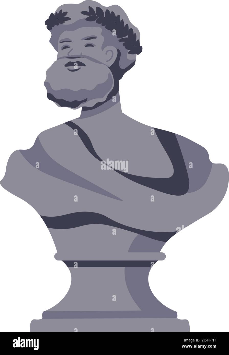 Ancient Greek or Roman bust sculpture of male Stock Vector