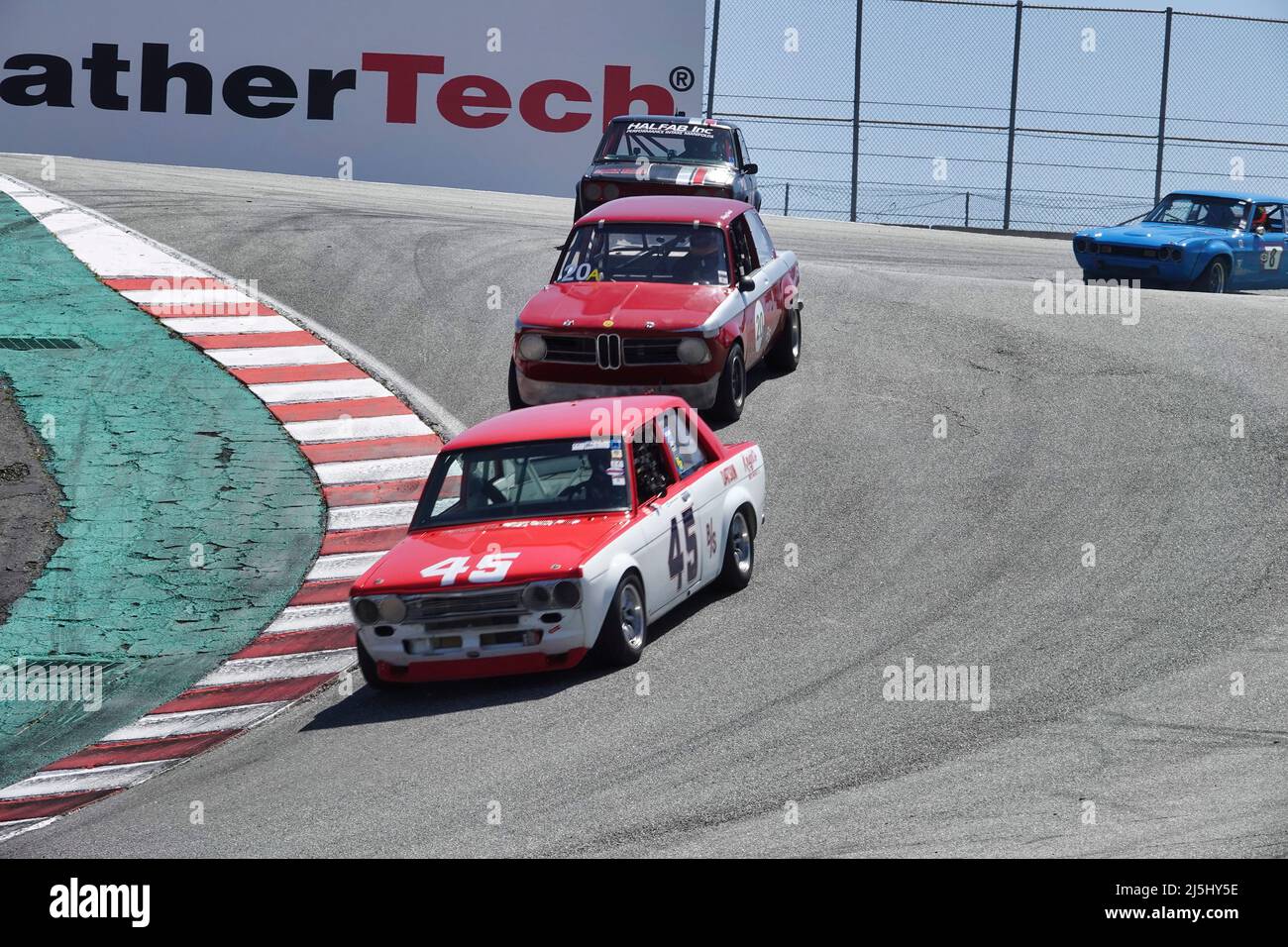 Laguna Seca, California, USA. 23rd Apr, 2022. Historic sedan cars ...