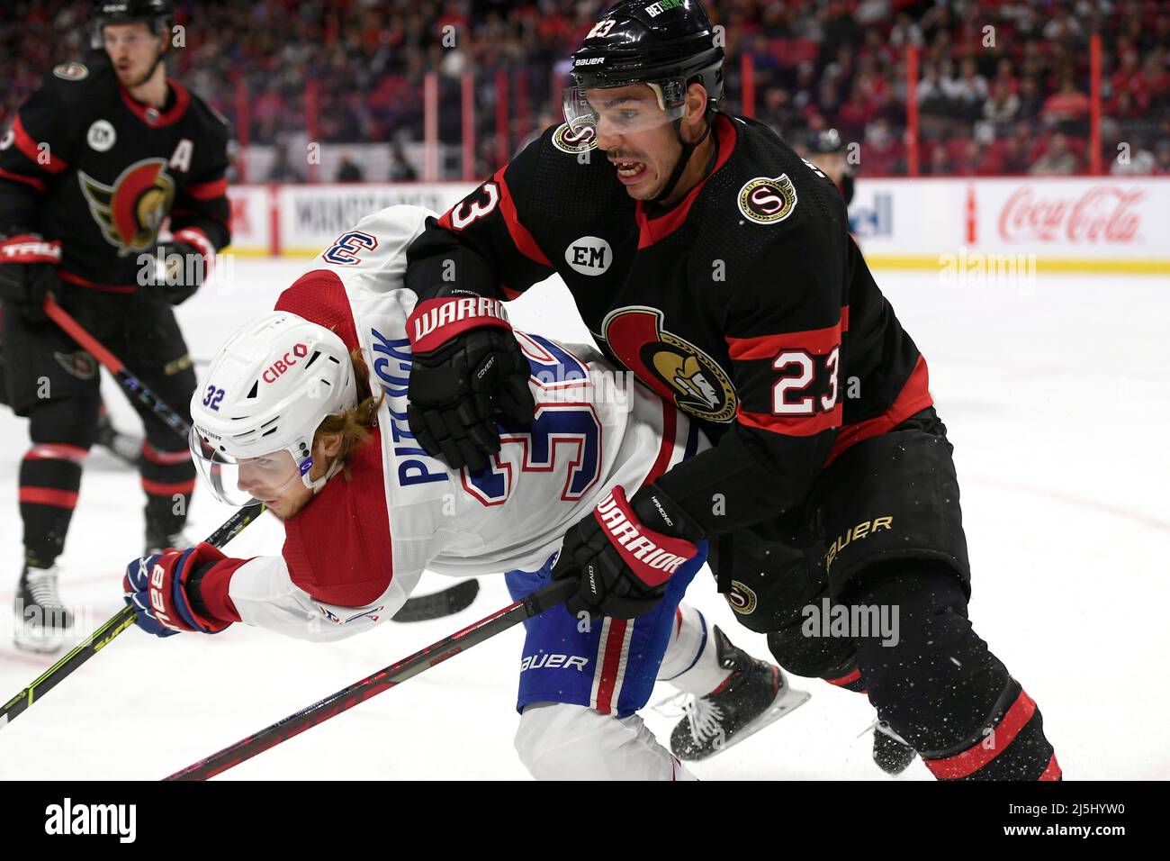 Montreal Canadiens' Rem Pitlick (32) during the first period of an NHL  hockey game against the New Jersey Devils Tuesday, Feb. 21, 2023, in  Newark, N.J. (AP Photo/Frank Franklin II Stock Photo - Alamy
