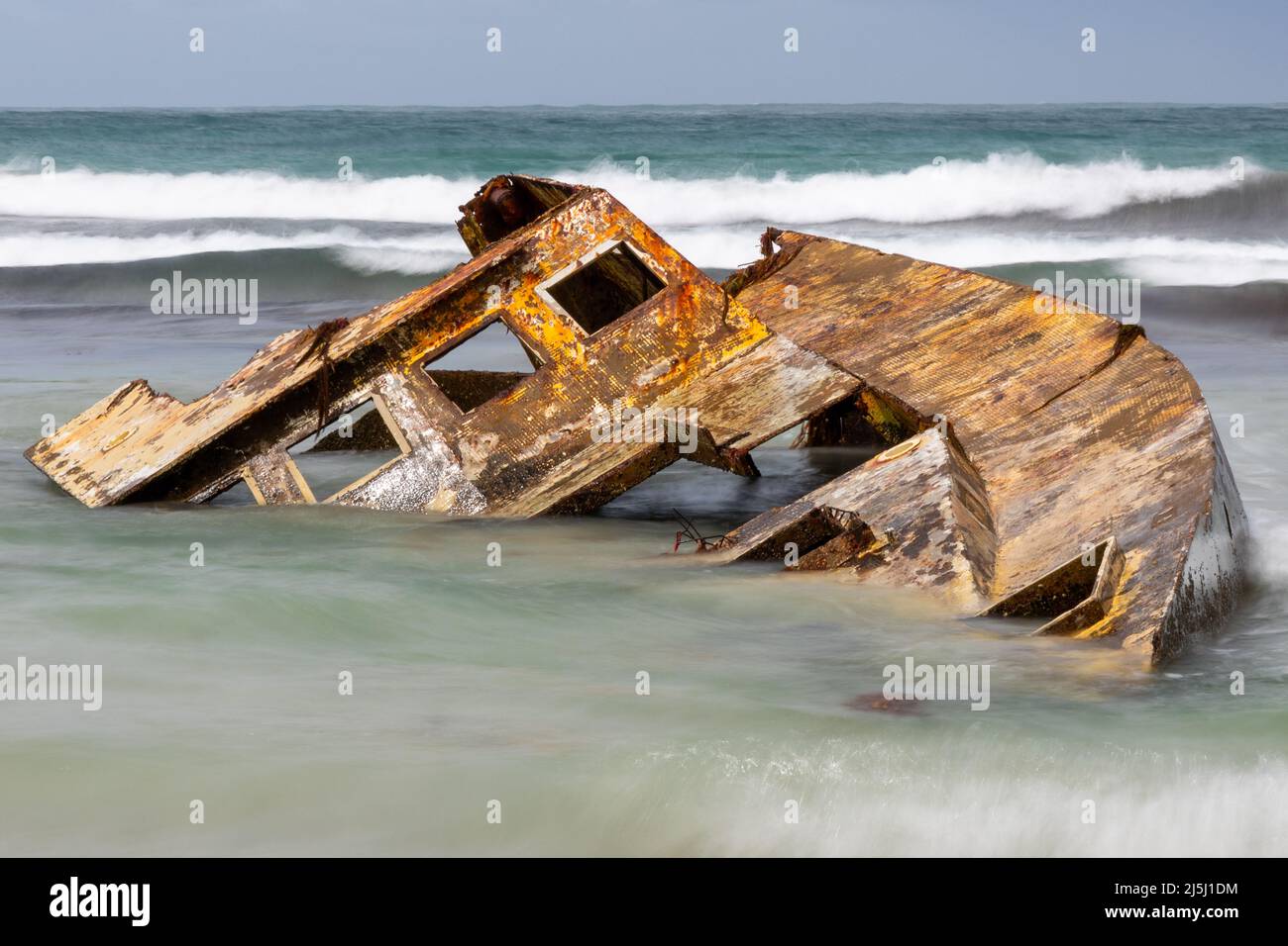 The shipwreck of the Pisces Star located on the shore of Carpenters ...