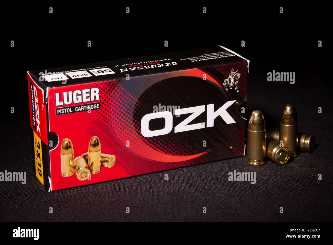 Ozkursan 9mm Luger Ammunition Stock Photo