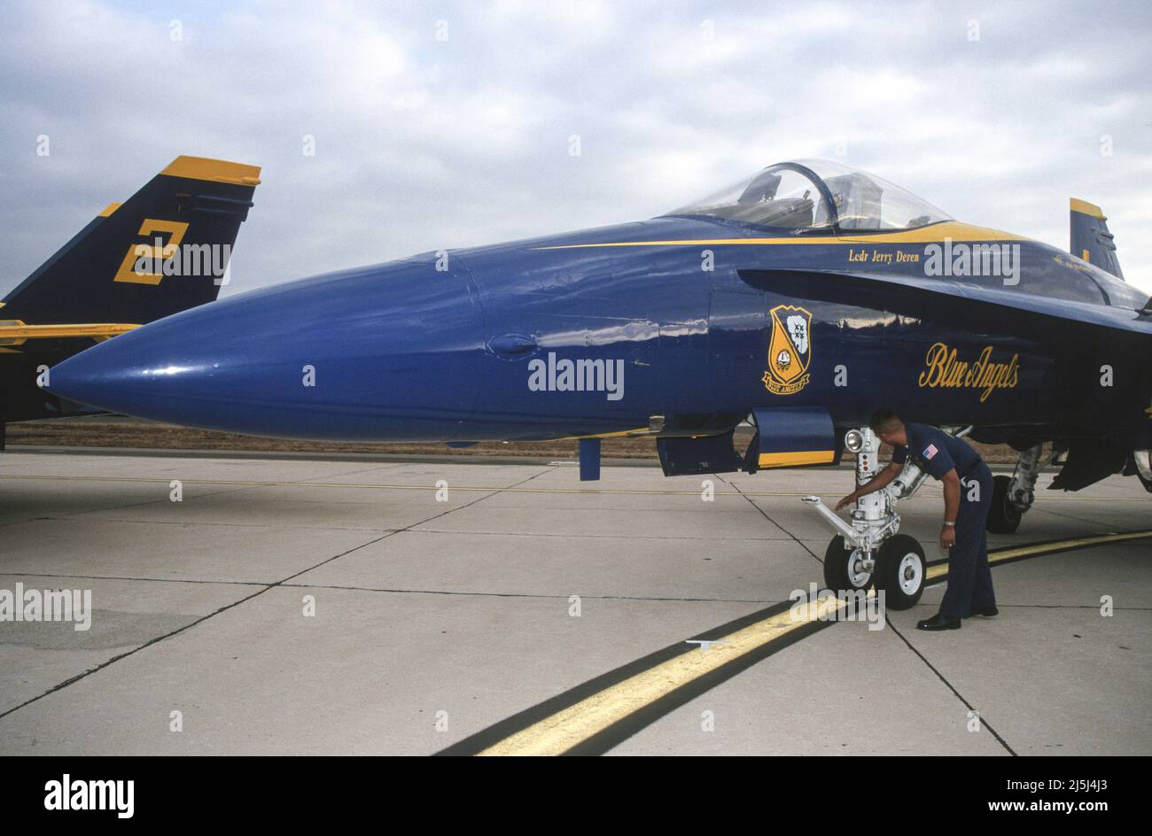 Nose of Blue Angels F/A-18C Hornet Stock Photo