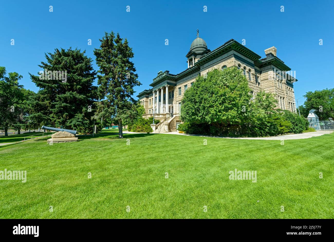 The lush grass on the grounds of the Cascade County Courthouse in Great