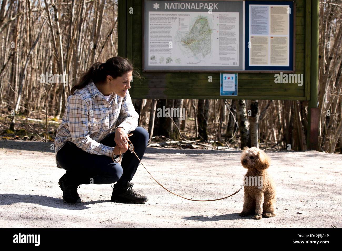 Crown Princess Victoria and her dog Rio on a hike in Garphyttan National  Park outside Orebro, Sweden on April 22, 2022. Photo by Stella  Pictures/ABACAPRESS.COM Stock Photo - Alamy