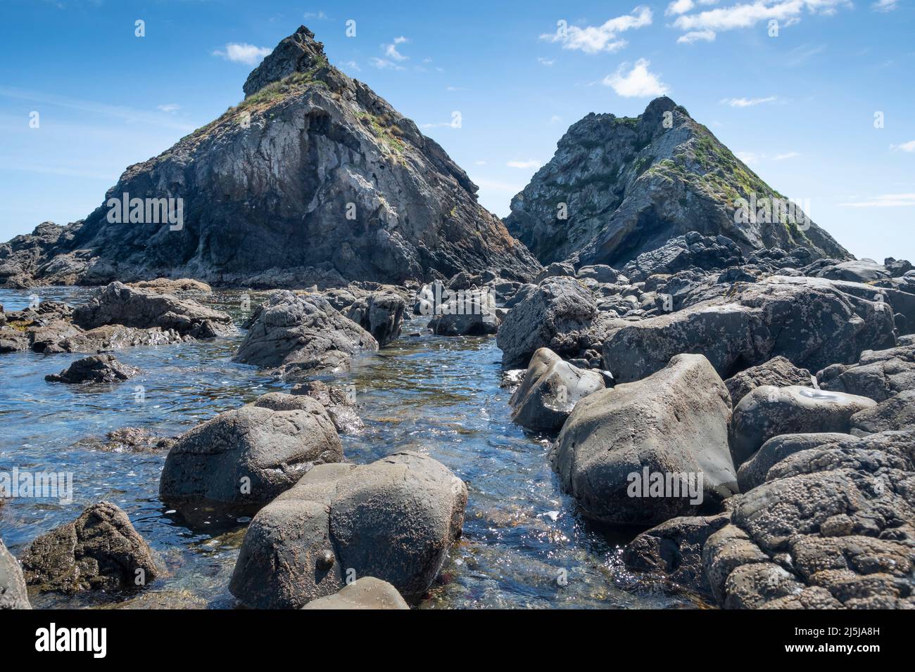 Large rocks in sea, Wairaka Point, Pukerua Bay, Porirua, Wellington