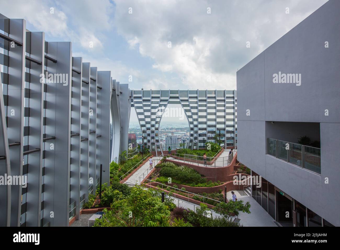 Architecture structure design at the 51st storey open rooftop at CapitaSpring. Singapore. 2022 Stock Photo