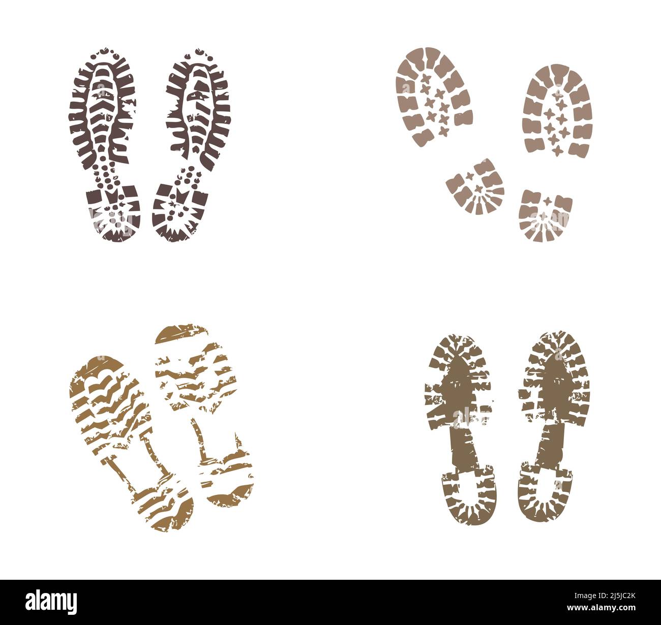 Colorful shoe sole print set. Set of footprint. Foot print icons Stock Vector