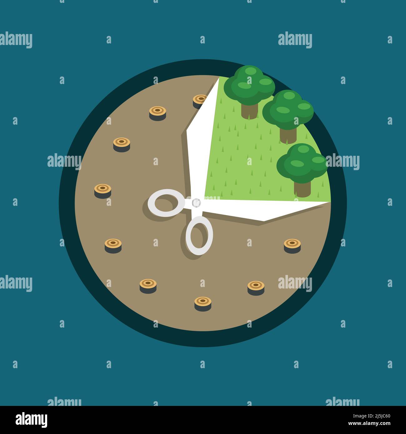 Save Earth Dead Line Concept Vector illustration Stock Vector