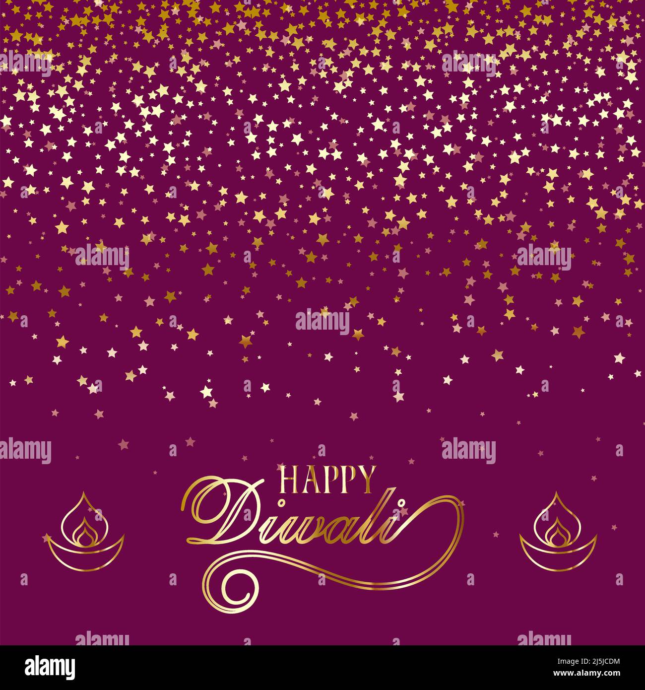 Happy Diwali festive celebration vector background with pink and star Stock Vector