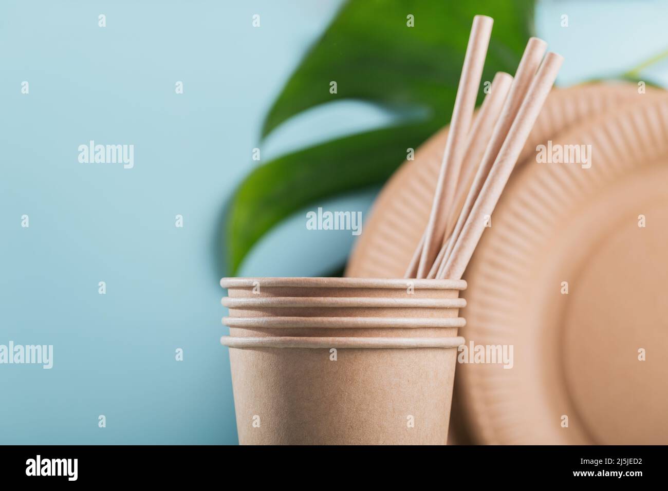 Ecofriendly disposable utensils made of craft paper Stock Photo Alamy