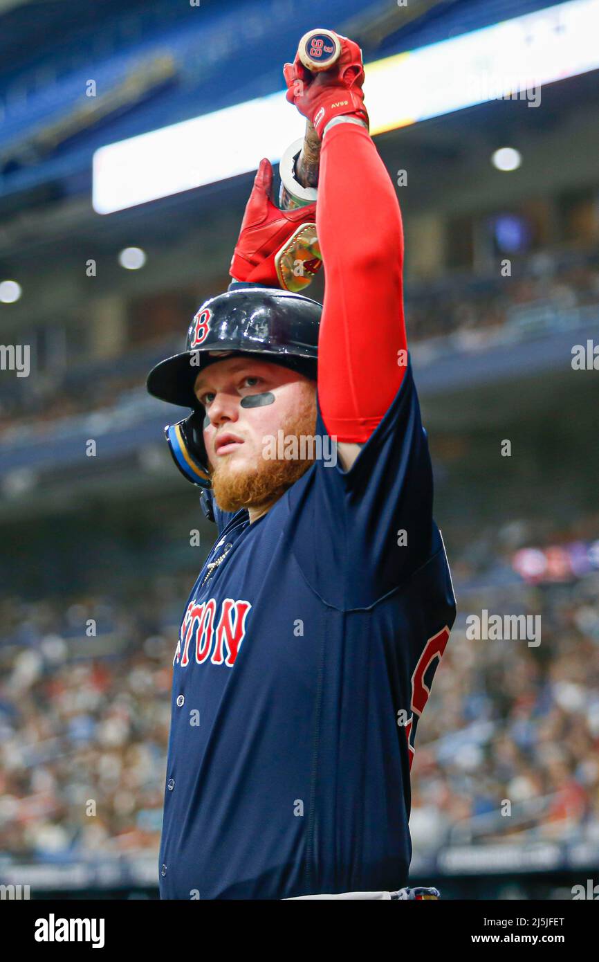 St. Petersburg, FL. USA; Boston Red Sox first baseman Bobby Dalbec (29)  during pregame warmups prior to a major league baseball game against the  Tamp Stock Photo - Alamy