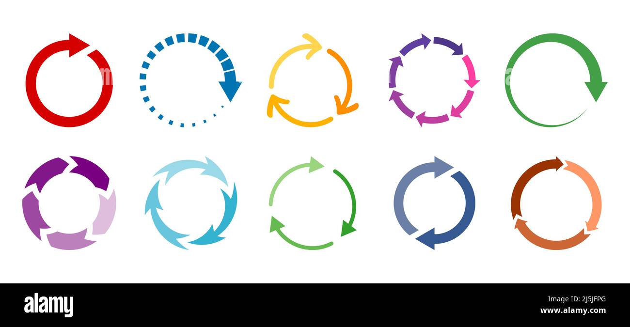 Circular arrow vector element set Stock Vector
