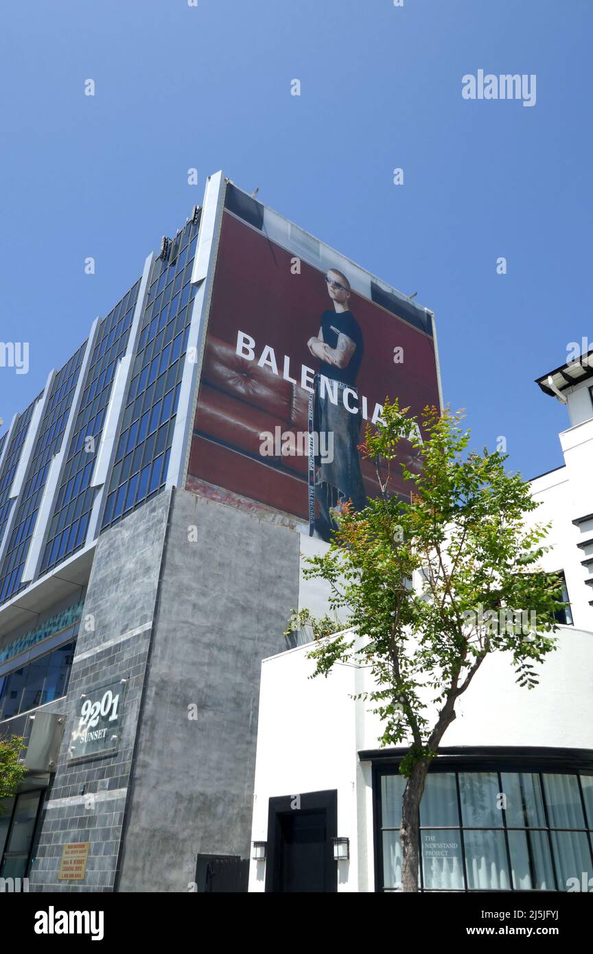 Los Angeles, California, USA 17th April 2022 A general view of atmosphere  of Justin Bieber Balenciaga Billboard on April 17, 2022 in Los Angeles,  California, USA. Photo by Barry King/Alamy Stock Photo