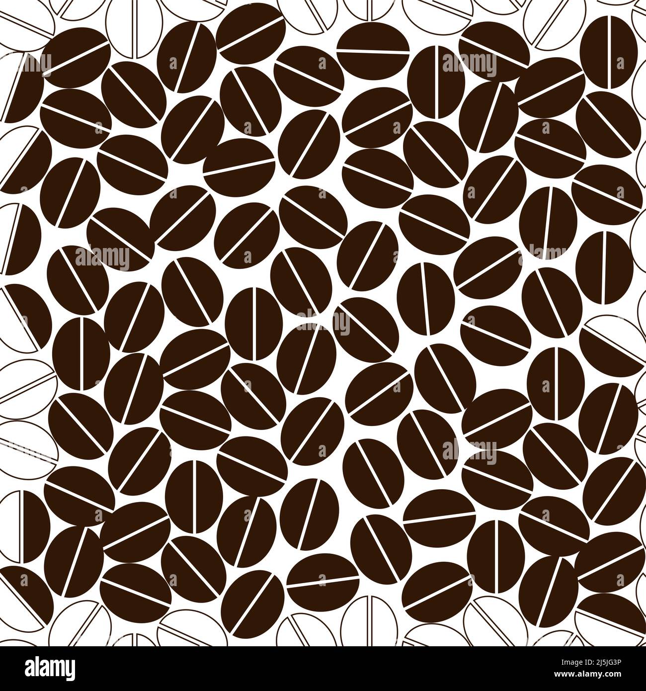 Coffee beans flat and line style wallpaper background. Vector illustration Stock Vector