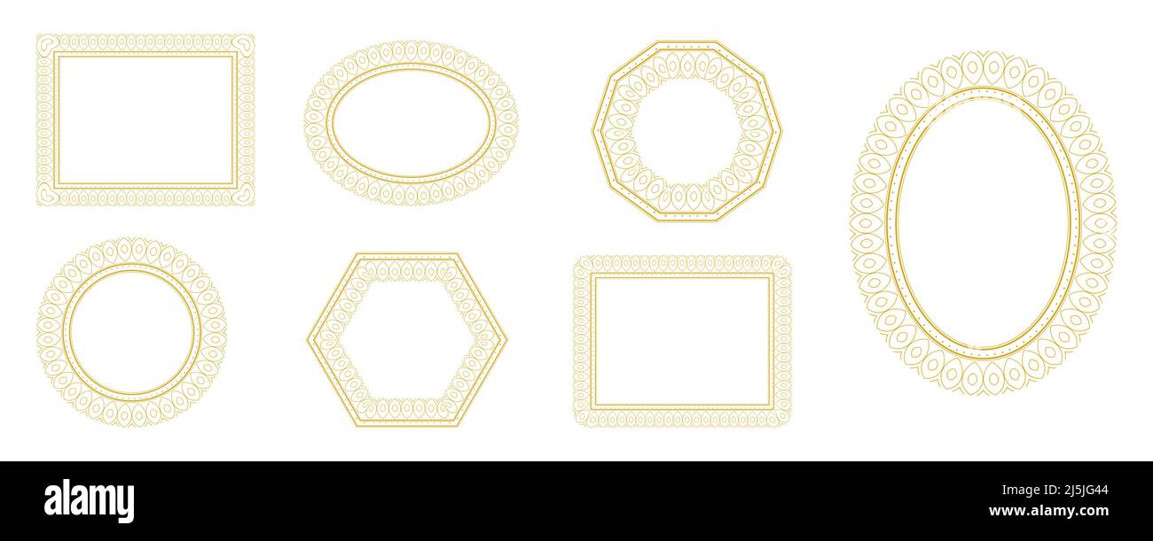 Gold decorative frame set. Vector illustration Stock Vector Image & Art