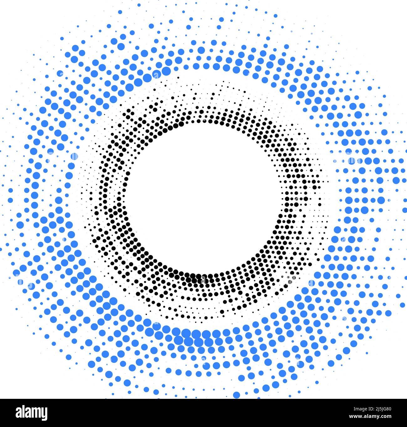 Abstract circle dot design in blue black color. Vector illustration