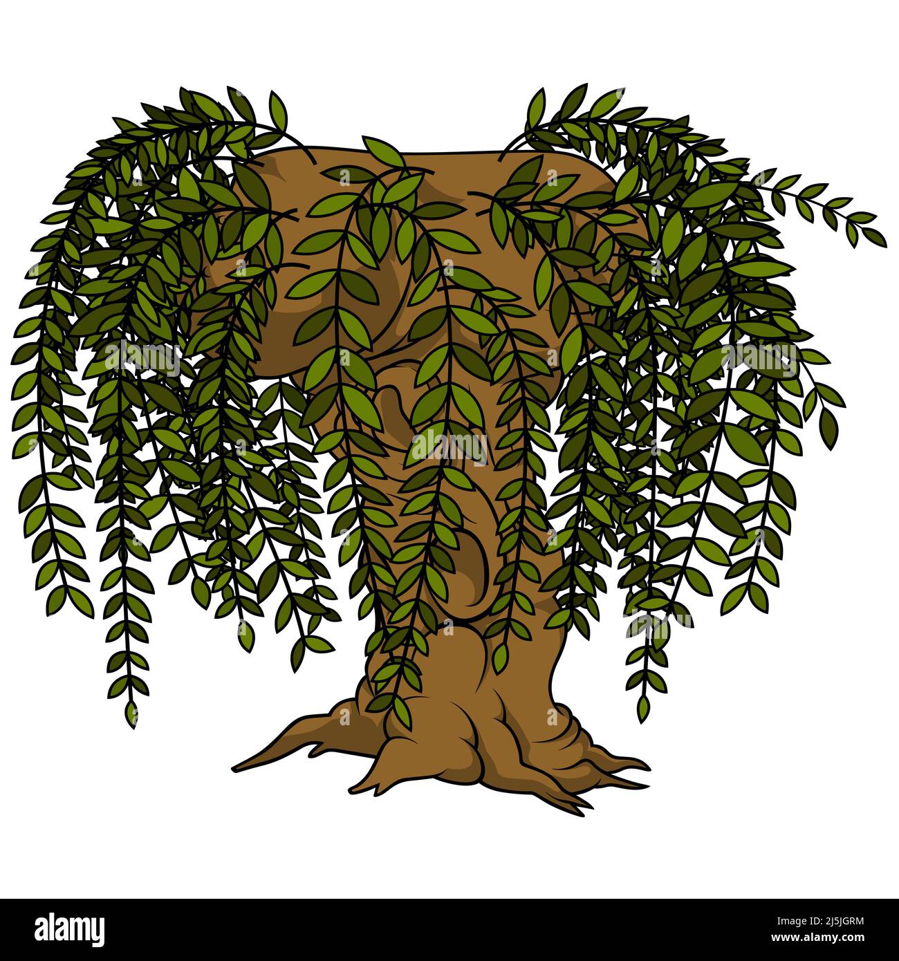 Long tree branches leaves Stock Vector Images - Alamy