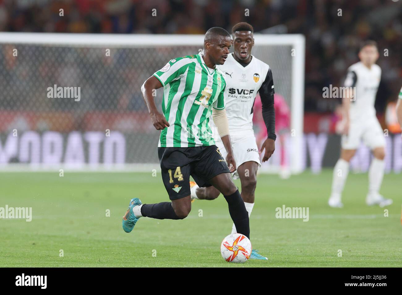 William Carvalho of Real Betis during the Spanish Cup, Copa del Rey, Final football match between Real Betis Balompie and Valencia CF on April 23, 2022 at Estadio de la Cartuja in Sevilla, Spain - Photo: Joaquin Corchero/DPPI/LiveMedia Stock Photo