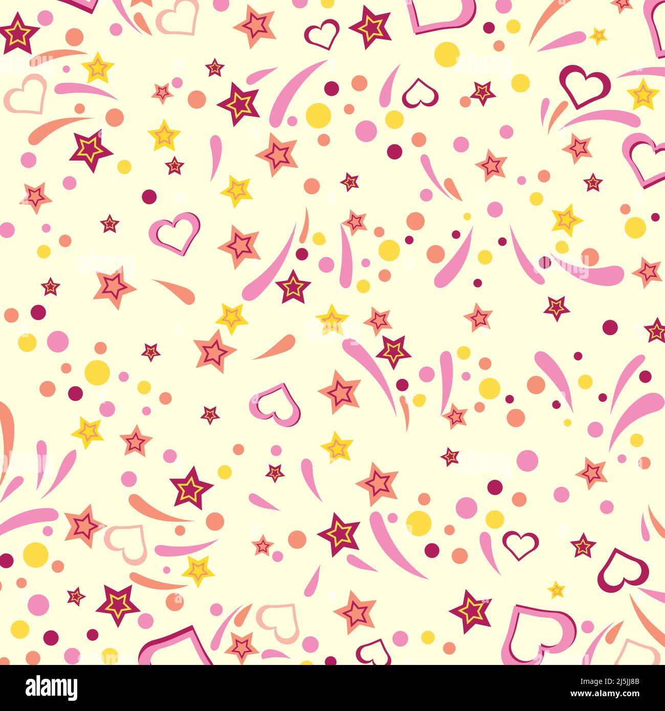 Heart star dot colorful vector pattern Stock Vector