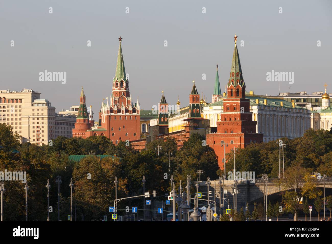 Moscow Kremlin, Russia. Panoramic view of the famous Moscow center ...
