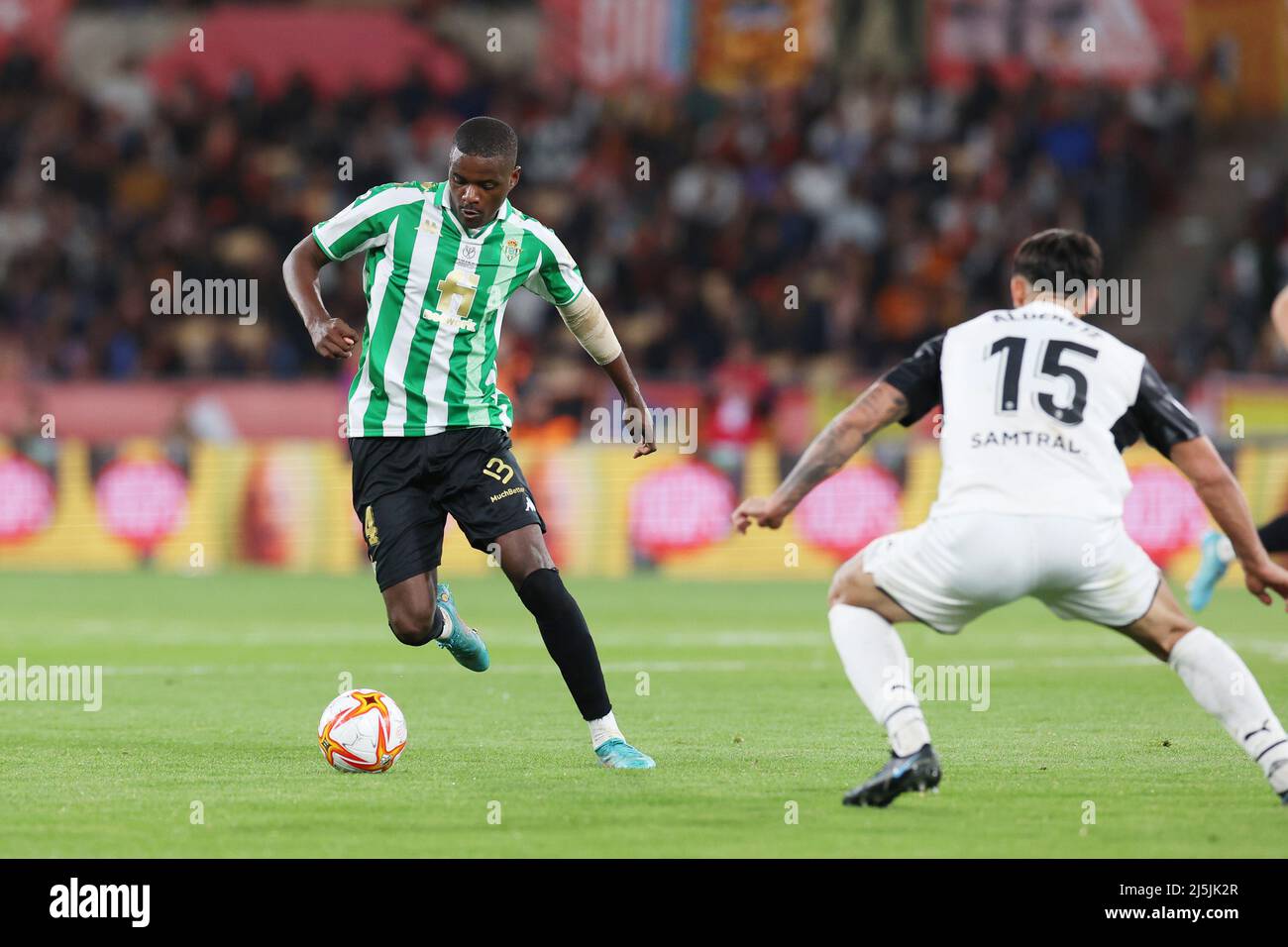 William Carvalho of Real Betis during the Spanish Cup, Copa del Rey, Final football match between Real Betis Balompie and Valencia CF on April 23, 2022 at Estadio de la Cartuja in Sevilla, Spain - Photo: Joaquin Corchero/DPPI/LiveMedia Stock Photo