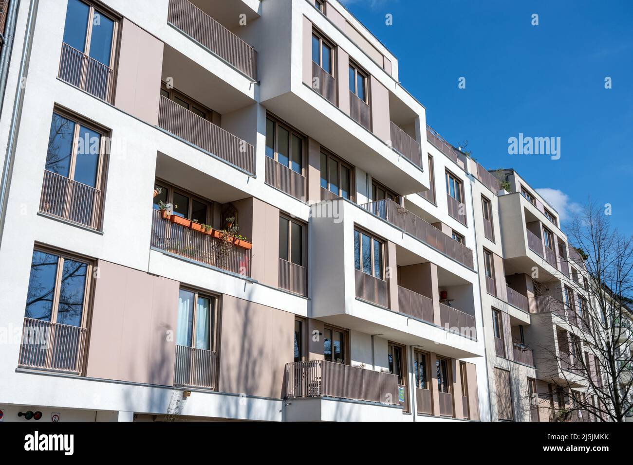 Modern apartment building on a sunny day seen in Berlin, Germany Stock ...