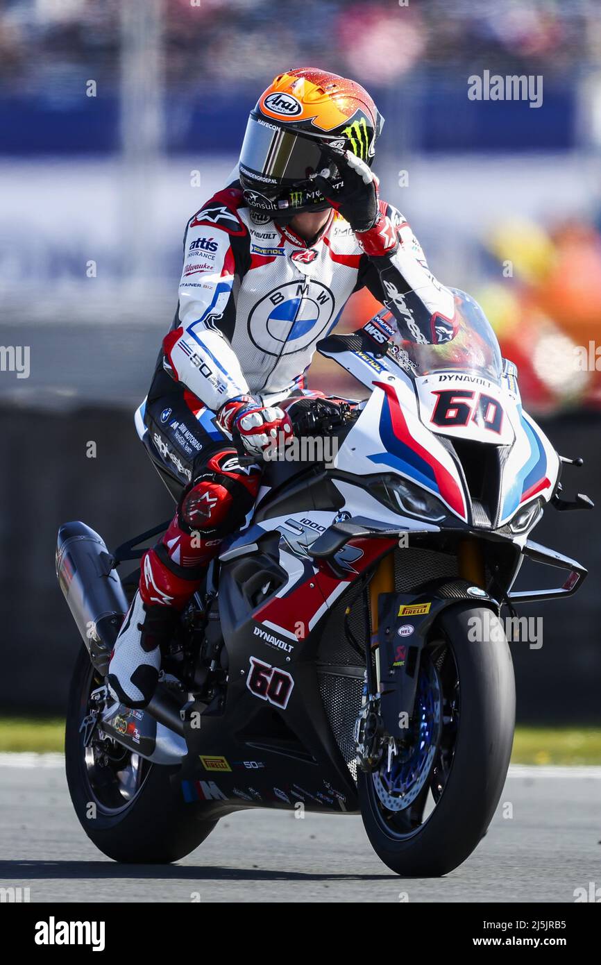 ASSEN - Michael van der Mark (NED) on his BMW reacts after the World ...